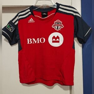 Adidas Kids Red and Black Soccer Jersey